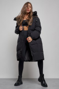 Купить Пальто утепленное молодежное зимнее женское черного цвета 52391Ch, фото 14
