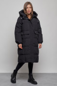 Купить Пальто утепленное молодежное зимнее женское черного цвета 52391Ch, фото 2