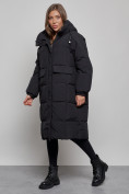Купить Пальто утепленное молодежное зимнее женское черного цвета 52391Ch, фото 3