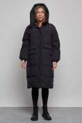Купить Пальто утепленное молодежное зимнее женское черного цвета 52391Ch, фото 5