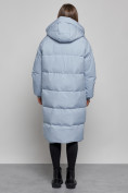 Купить Пальто утепленное молодежное зимнее женское голубого цвета 52391Gl, фото 4