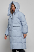 Купить Пальто утепленное молодежное зимнее женское голубого цвета 52391Gl, фото 6