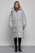 Купить Пальто утепленное молодежное зимнее женское серого цвета 52391Sr