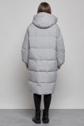 Купить Пальто утепленное молодежное зимнее женское серого цвета 52391Sr, фото 4