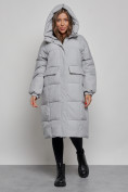Купить Пальто утепленное молодежное зимнее женское серого цвета 52391Sr, фото 5