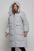 Купить Пальто утепленное молодежное зимнее женское серого цвета 52391Sr, фото 6