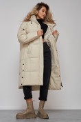 Купить Пальто утепленное молодежное зимнее женское бежевого цвета 52392B, фото 17
