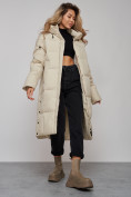 Купить Пальто утепленное молодежное зимнее женское бежевого цвета 52392B, фото 19