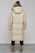 Купить Пальто утепленное молодежное зимнее женское бежевого цвета 52392B, фото 4