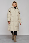 Купить Пальто утепленное молодежное зимнее женское бежевого цвета 52392B, фото 5