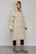 Купить Пальто утепленное молодежное зимнее женское бежевого цвета 52392B, фото 6