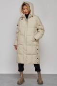 Купить Пальто утепленное молодежное зимнее женское бежевого цвета 52392B, фото 7