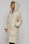 Купить Пальто утепленное молодежное зимнее женское бежевого цвета 52392B, фото 8