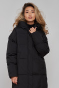Купить Пальто утепленное молодежное зимнее женское черного цвета 52392Ch, фото 12