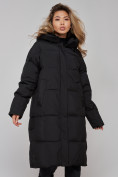 Купить Пальто утепленное молодежное зимнее женское черного цвета 52392Ch, фото 23