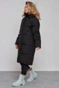 Купить Пальто утепленное молодежное зимнее женское черного цвета 52392Ch, фото 3