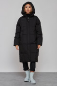 Купить Пальто утепленное молодежное зимнее женское черного цвета 52392Ch, фото 5