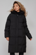 Купить Пальто утепленное молодежное зимнее женское черного цвета 52392Ch, фото 8