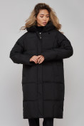 Купить Пальто утепленное молодежное зимнее женское черного цвета 52392Ch, фото 9