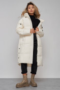 Купить Пальто утепленное молодежное зимнее женское светло-бежевого цвета 52392SB, фото 14