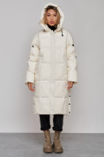 Купить Пальто утепленное молодежное зимнее женское светло-бежевого цвета 52392SB, фото 5
