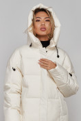 Купить Пальто утепленное молодежное зимнее женское светло-бежевого цвета 52392SB, фото 8