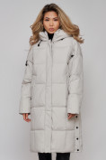 Купить Пальто утепленное молодежное зимнее женское светло-серого цвета 52392SS, фото 10