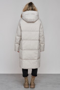 Купить Пальто утепленное молодежное зимнее женское светло-серого цвета 52392SS, фото 4