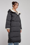 Купить Пальто утепленное молодежное зимнее женское черного цвета 52393Ch, фото 10