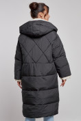 Купить Пальто утепленное молодежное зимнее женское черного цвета 52393Ch, фото 11