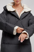 Купить Пальто утепленное молодежное зимнее женское черного цвета 52393Ch, фото 12