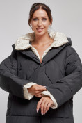 Купить Пальто утепленное молодежное зимнее женское черного цвета 52393Ch, фото 13