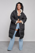 Купить Пальто утепленное молодежное зимнее женское черного цвета 52393Ch, фото 18