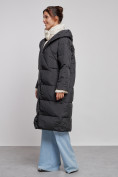 Купить Пальто утепленное молодежное зимнее женское черного цвета 52393Ch, фото 2