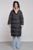 Купить Пальто утепленное молодежное зимнее женское черного цвета 52393Ch, фото 5