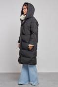 Купить Пальто утепленное молодежное зимнее женское черного цвета 52393Ch, фото 6