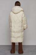 Купить Пальто утепленное молодежное зимнее женское светло-бежевого цвета 52393SB, фото 4