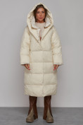 Купить Пальто утепленное молодежное зимнее женское светло-бежевого цвета 52393SB, фото 5
