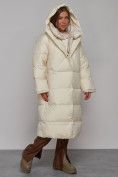 Купить Пальто утепленное молодежное зимнее женское светло-бежевого цвета 52393SB, фото 7