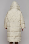 Купить Пальто утепленное молодежное зимнее женское светло-бежевого цвета 52393SB, фото 8