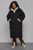 Купить Пальто утепленное молодежное зимнее женское черного цвета 52395Ch, фото 10