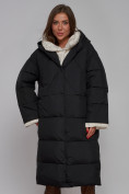 Купить Пальто утепленное молодежное зимнее женское черного цвета 52395Ch, фото 13
