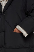 Купить Пальто утепленное молодежное зимнее женское черного цвета 52395Ch, фото 14
