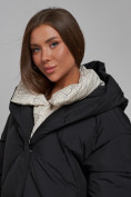 Купить Пальто утепленное молодежное зимнее женское черного цвета 52395Ch, фото 17