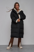 Купить Пальто утепленное молодежное зимнее женское черного цвета 52395Ch, фото 18
