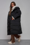 Купить Пальто утепленное молодежное зимнее женское черного цвета 52395Ch, фото 19