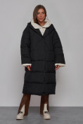 Купить Пальто утепленное молодежное зимнее женское черного цвета 52395Ch, фото 3