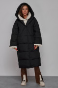 Купить Пальто утепленное молодежное зимнее женское черного цвета 52395Ch, фото 6