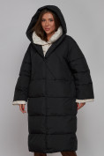 Купить Пальто утепленное молодежное зимнее женское черного цвета 52395Ch, фото 7