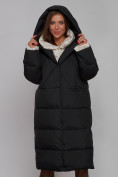 Купить Пальто утепленное молодежное зимнее женское черного цвета 52395Ch, фото 9